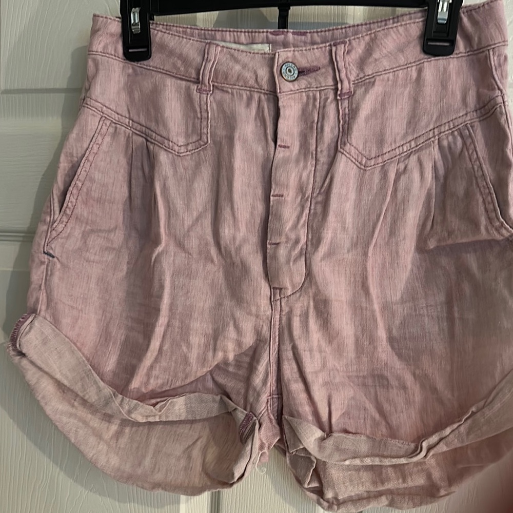 Anthropologie Pink High Waist Shorts